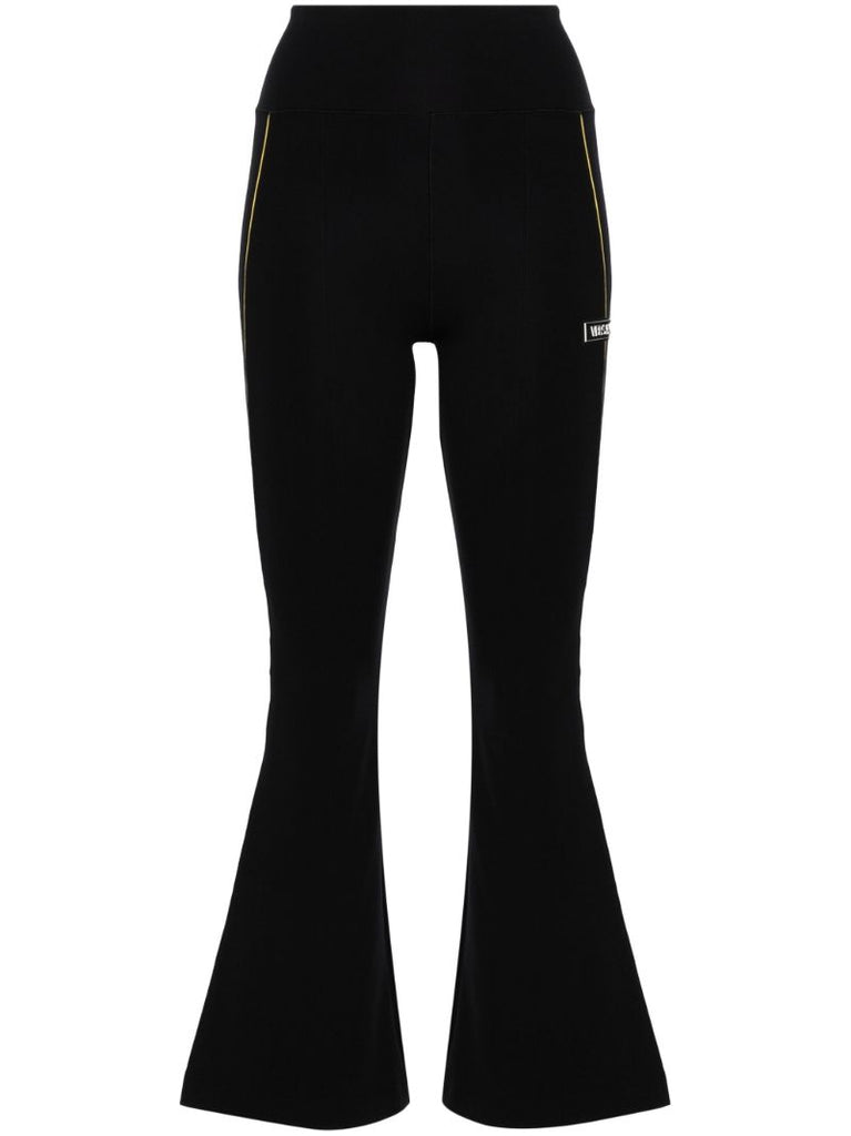 Black Logo-appliquÃ_x0083_Â© Flared Trousers