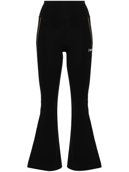 Black Logo-appliquÃ_x0083_Â© Flared Trousers
