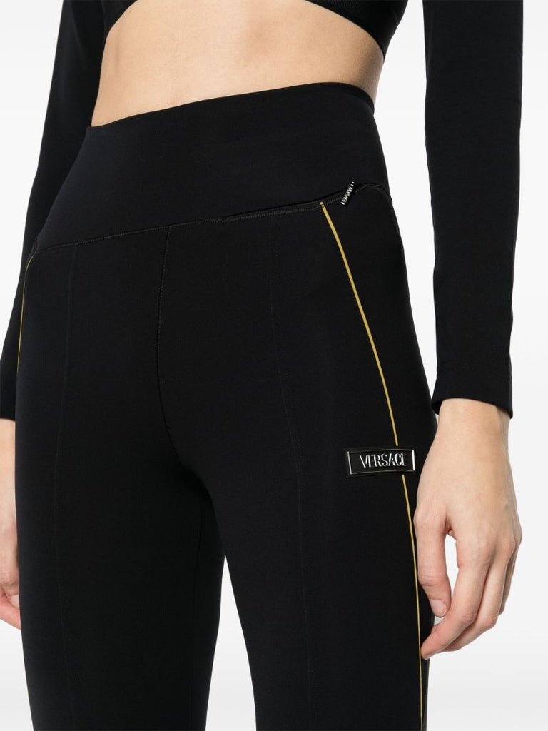 Black Logo-appliquÃ_x0083_Â© Flared Trousers