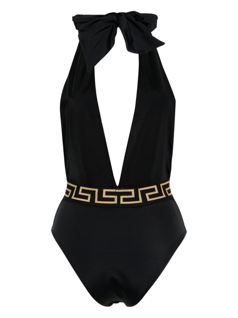 Black Greca Border Swimsuit