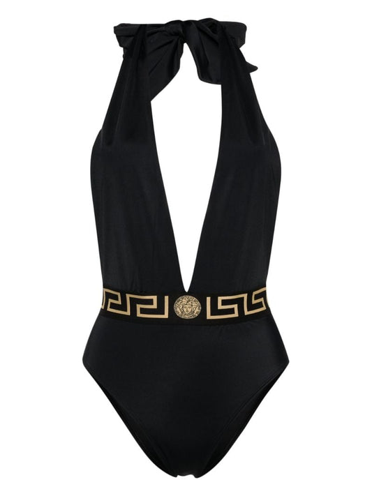Black Greca Border Swimsuit