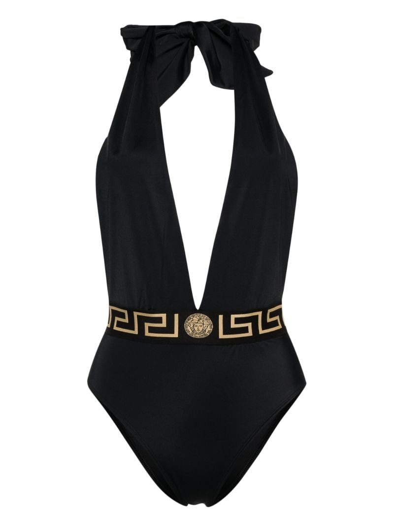 Black Greca Border Swimsuit