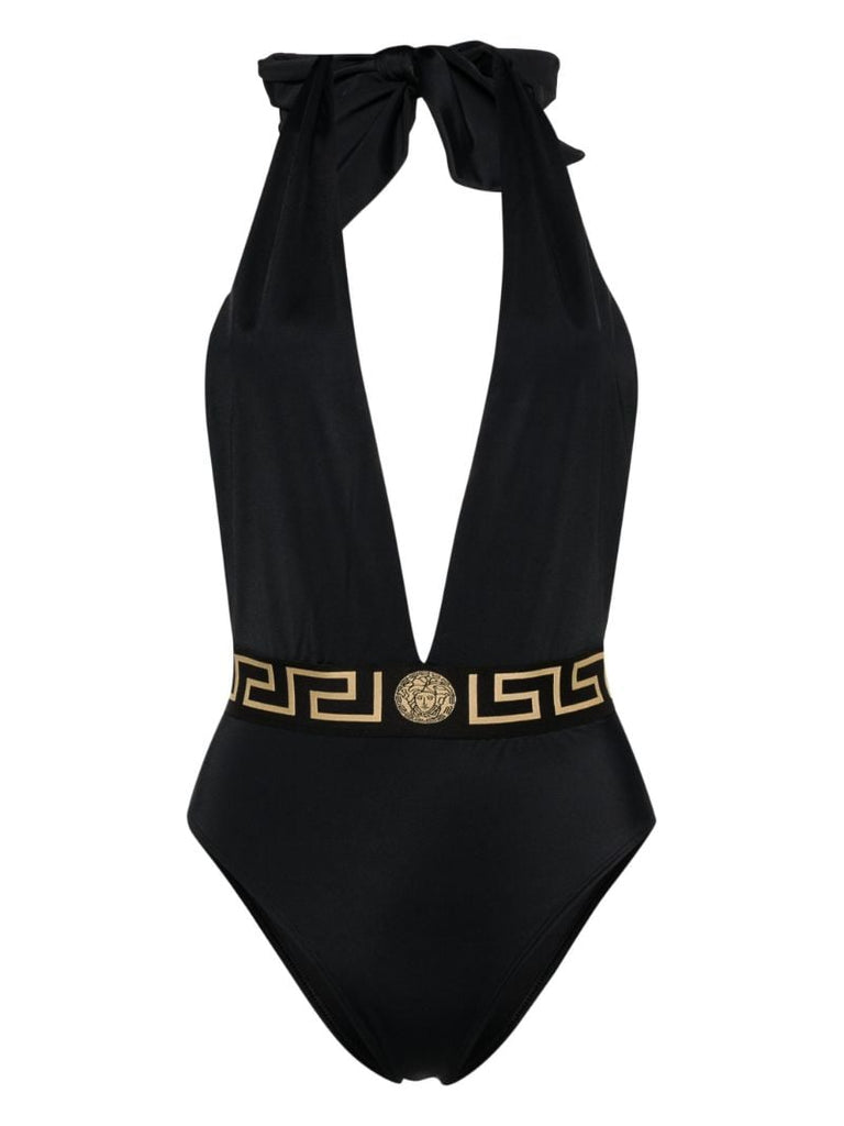 Black Greca Border Swimsuit