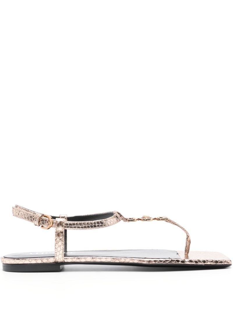 Gold-tone Medusa '95 Leather Sandals