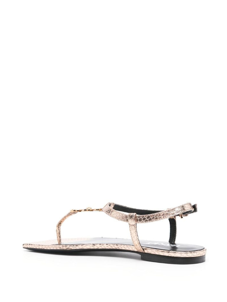 Gold-tone Medusa '95 Leather Sandals