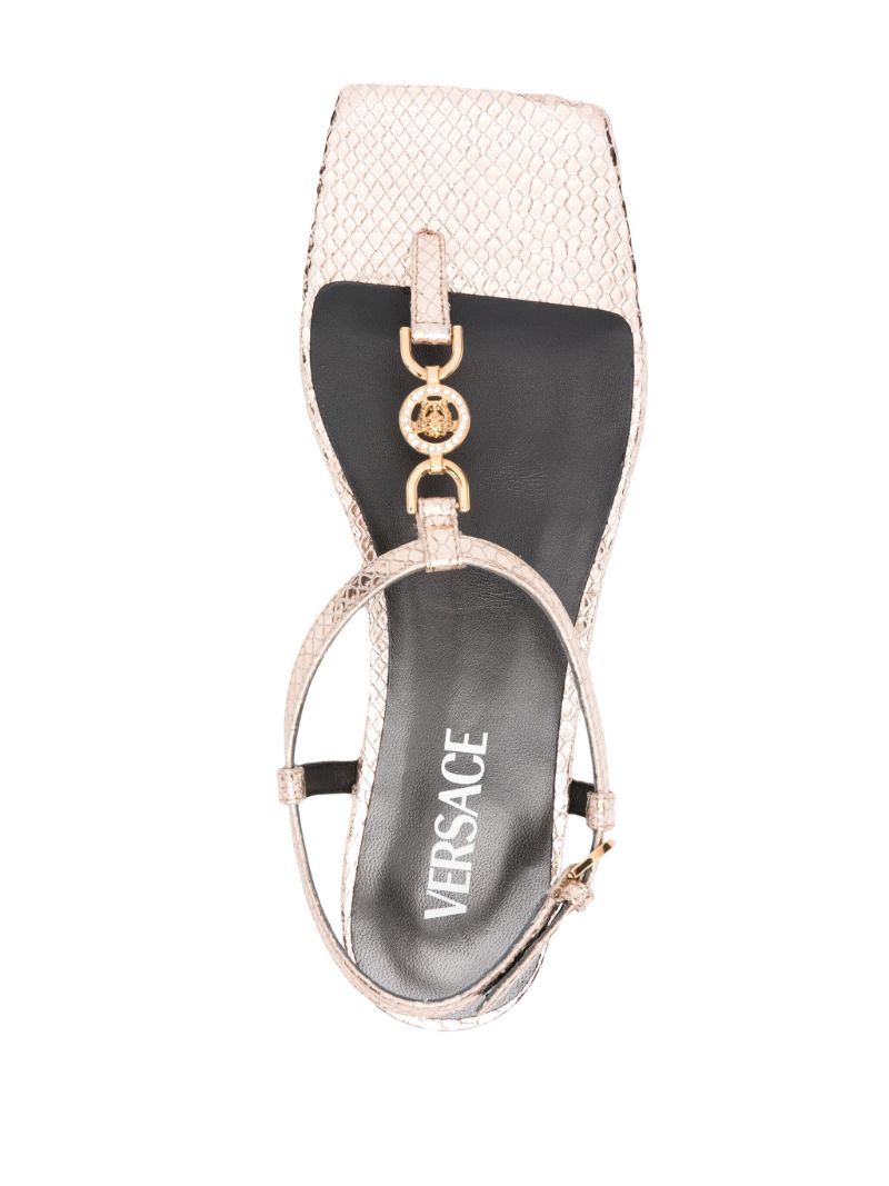 Gold-tone Medusa '95 Leather Sandals