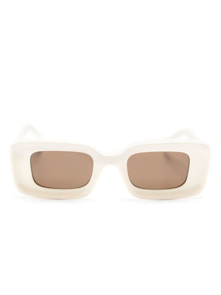 Neutral Chunky Anagram Rectangle-frame Sunglasses