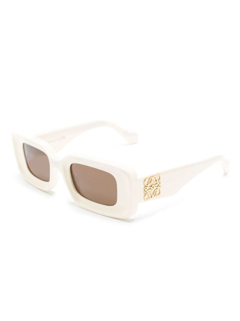 Neutral Chunky Anagram Rectangle-frame Sunglasses