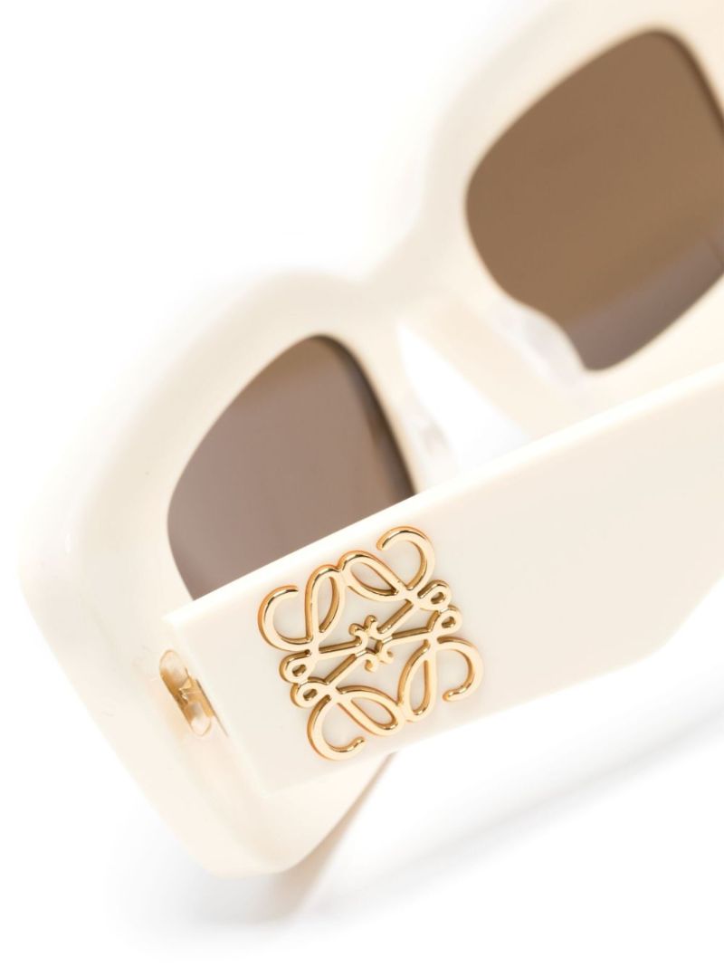 Neutral Chunky Anagram Rectangle-frame Sunglasses