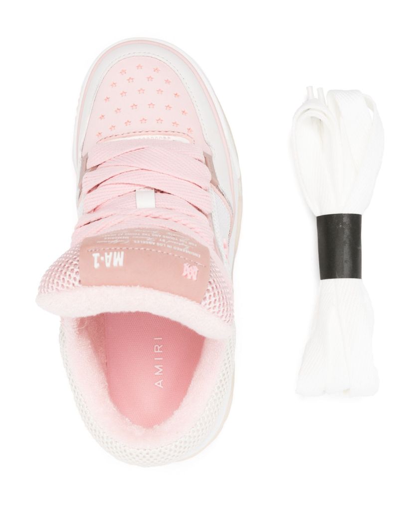 Pink Ma-1 Panelled Mid Top Sneakers