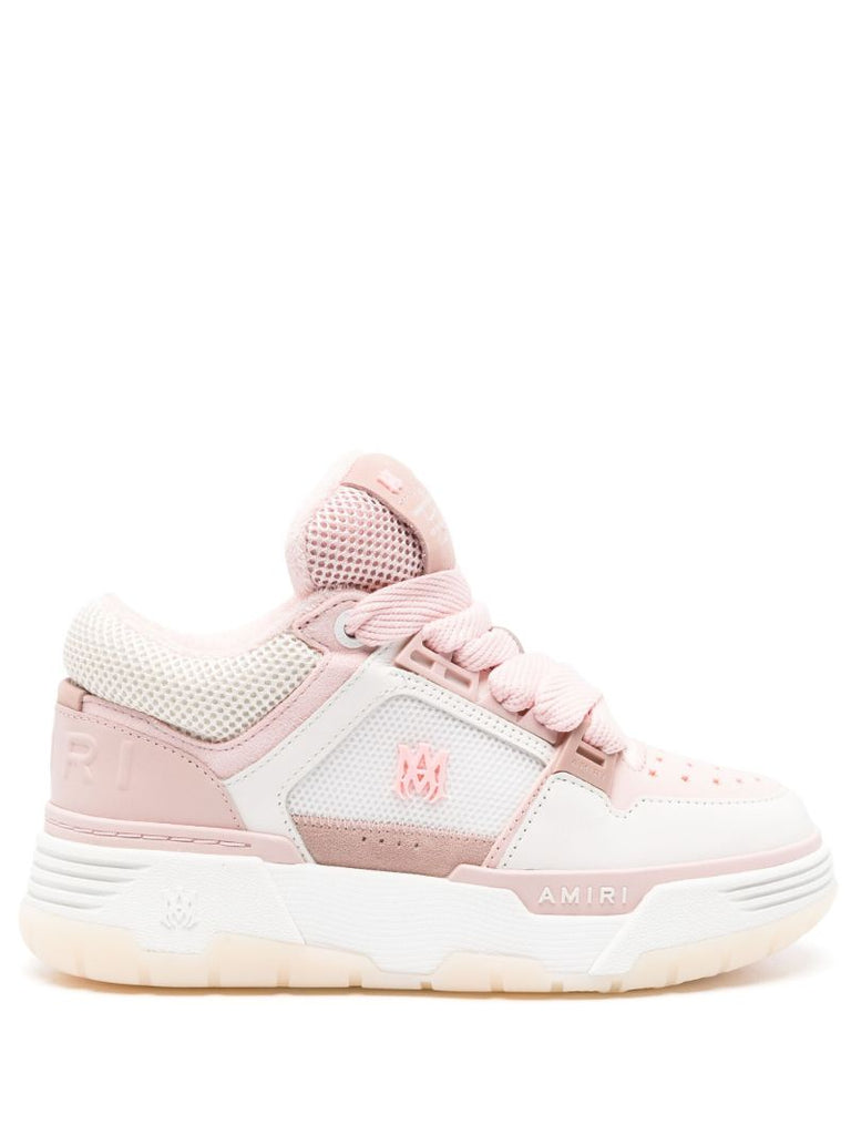 Pink Ma-1 Panelled Mid Top Sneakers
