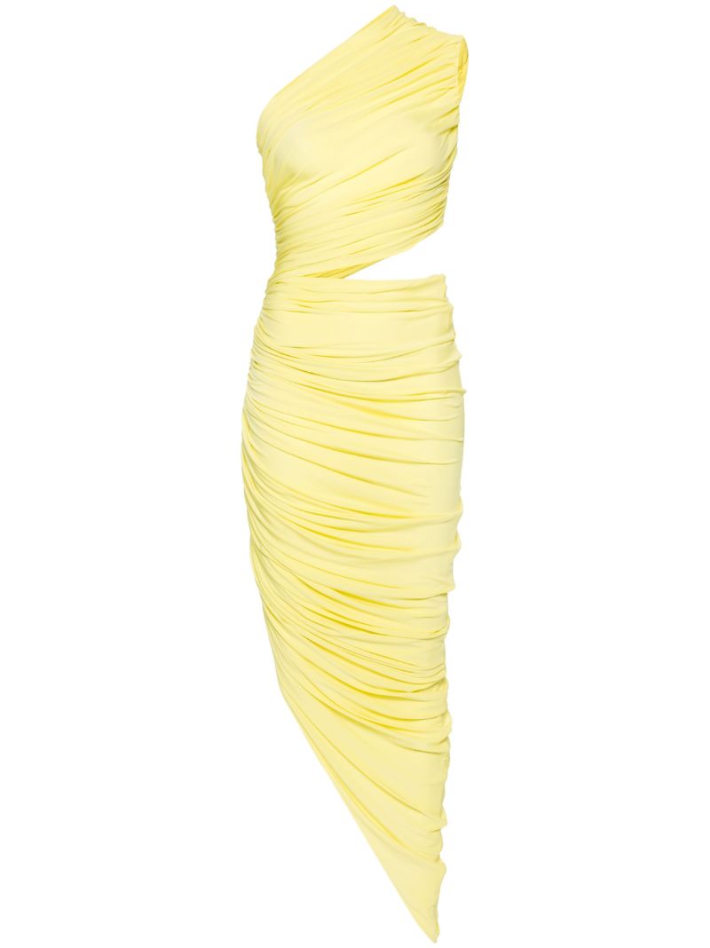 Yellow Cut-out Detail Gathered Dress
