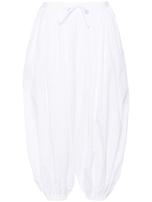 White Balloon Design Cropped Trousers