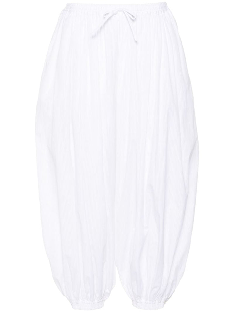 White Balloon Design Cropped Trousers
