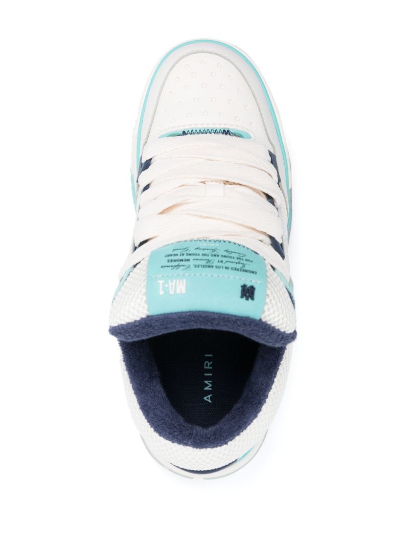 White Ma-1 Panelled Leather Sneakers