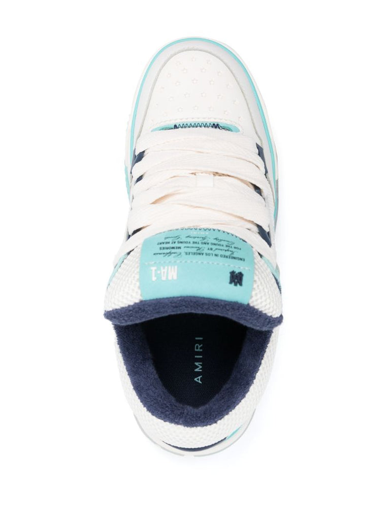 White Ma-1 Panelled Leather Sneakers