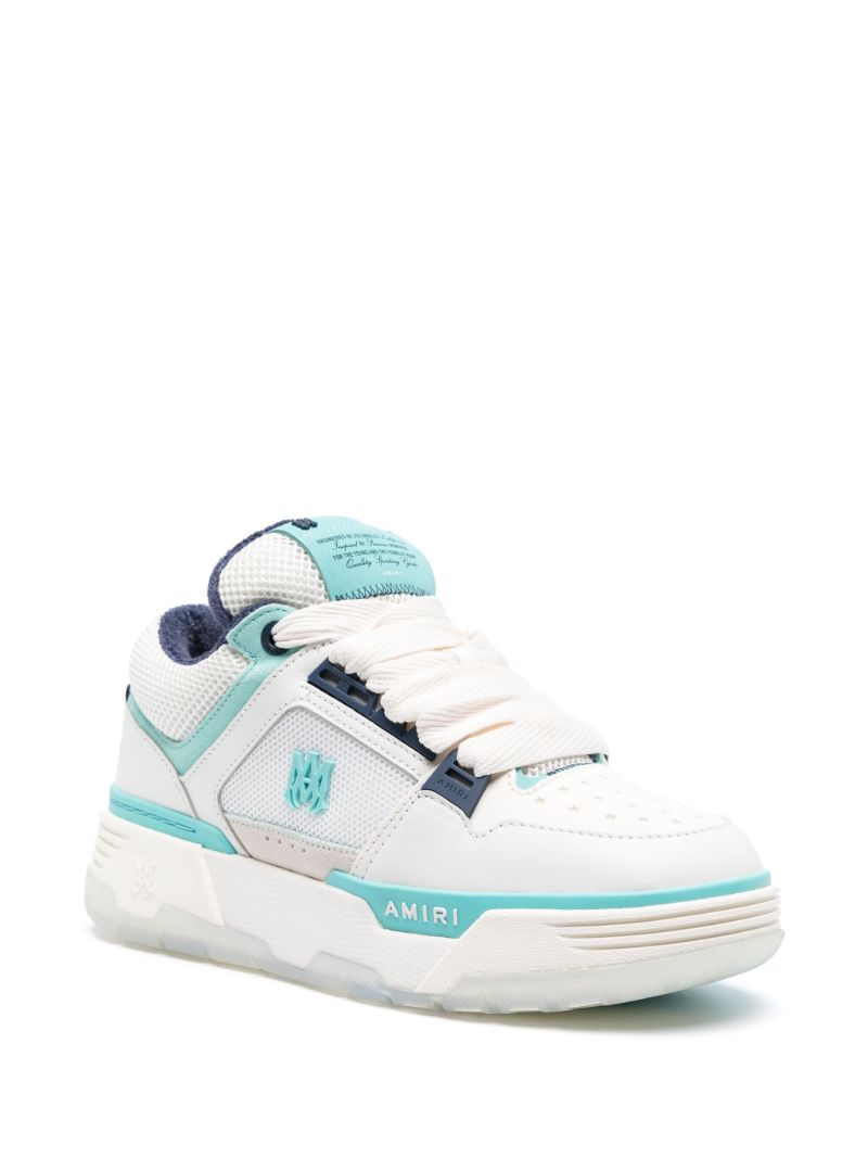 White Ma-1 Panelled Leather Sneakers
