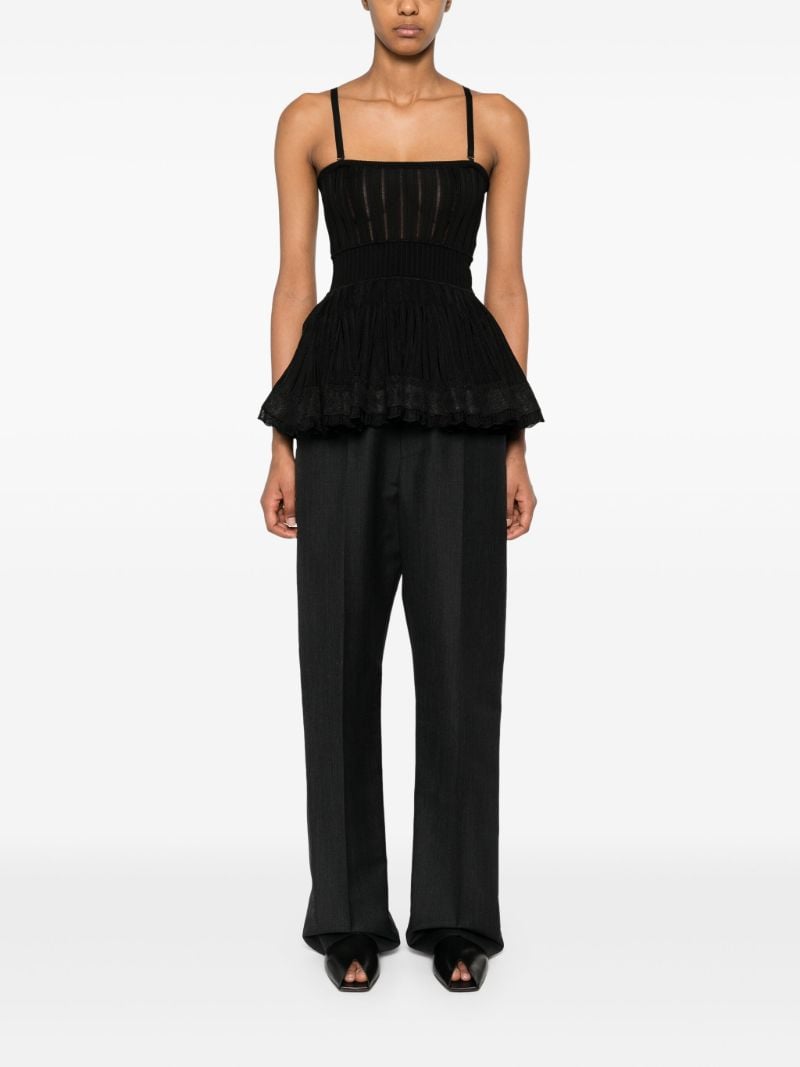 Grey Knitted-waistband Trousers