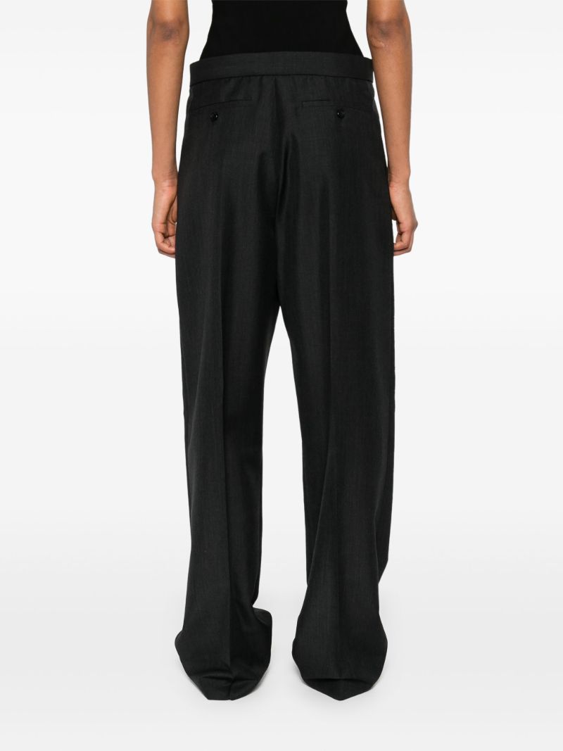 Grey Knitted-waistband Trousers