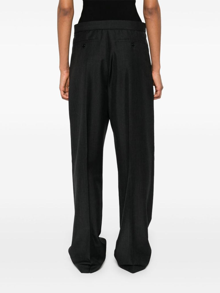 Grey Knitted-waistband Trousers