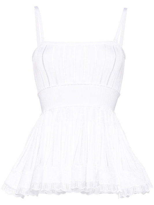 White Peplum Hem Camisole Top