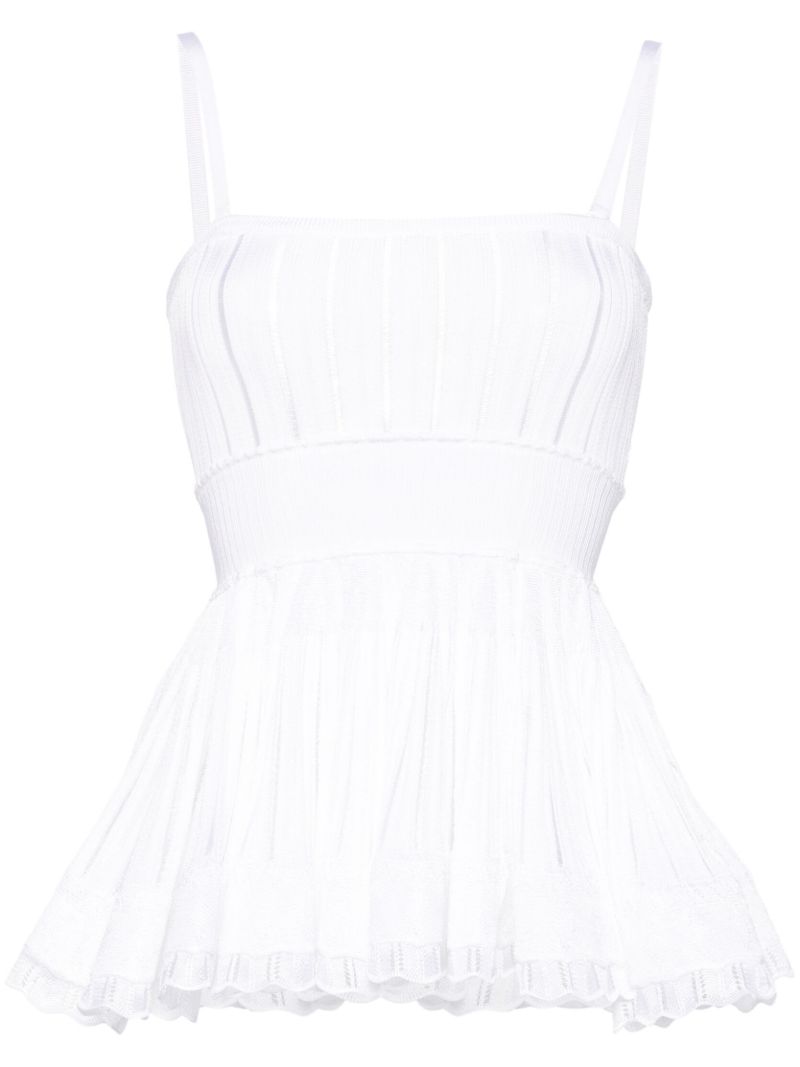 White Peplum Hem Camisole Top