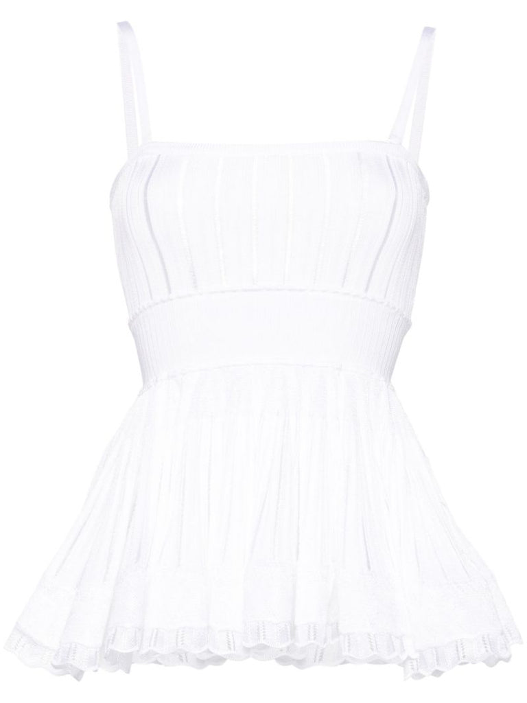 White Peplum Hem Camisole Top