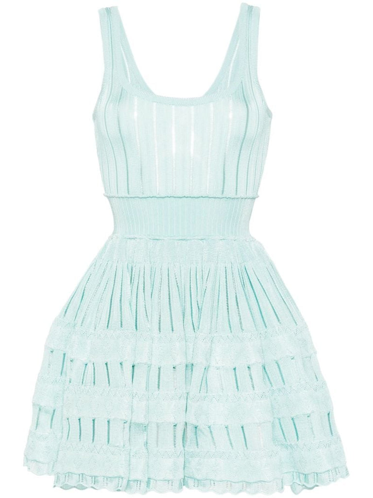 Blue Crinoline Sleeveless Mini Dress