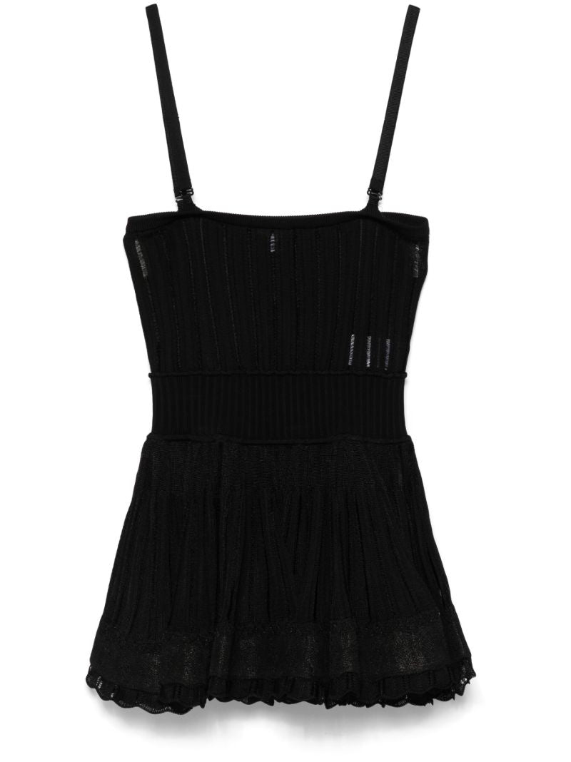 Black Semi-sheer Striped Camisole Top