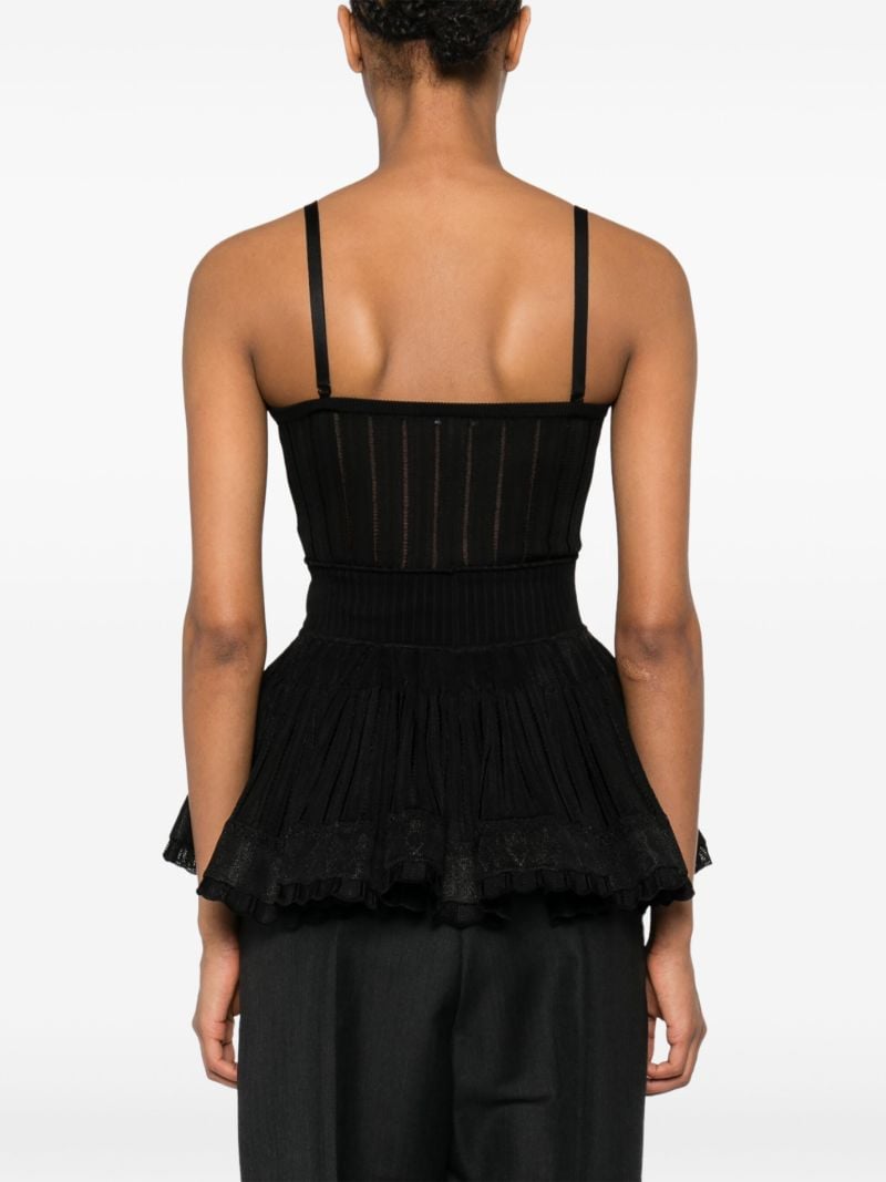 Black Semi-sheer Striped Camisole Top