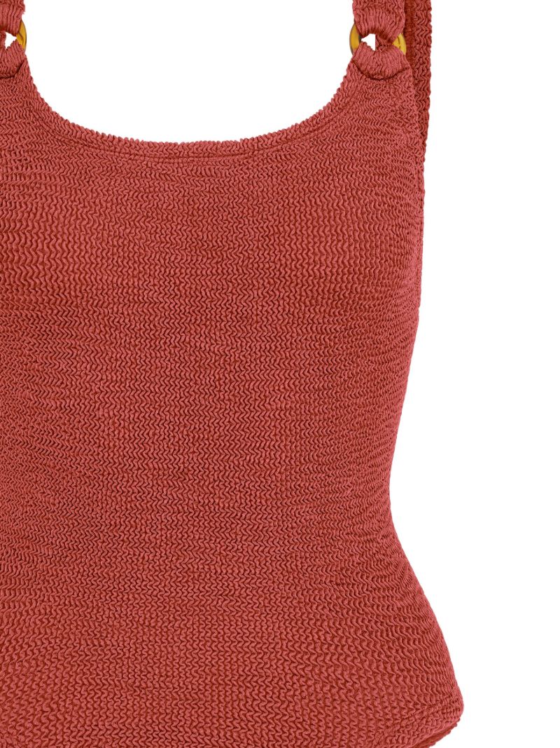 Red Domino Metallic Swimsuit