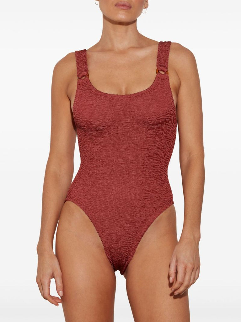 Red Domino Metallic Swimsuit