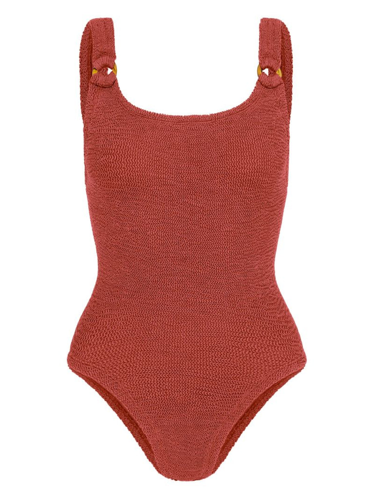 Red Domino Metallic Swimsuit