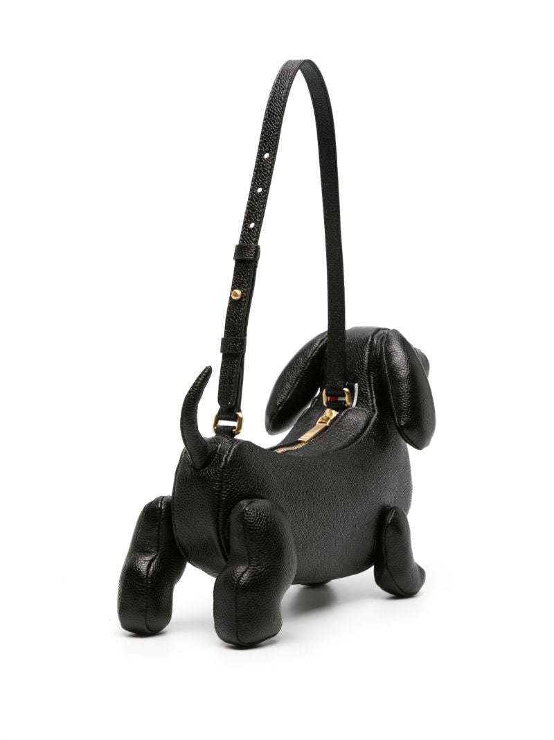 Black Leather Hector Shoulder Bag