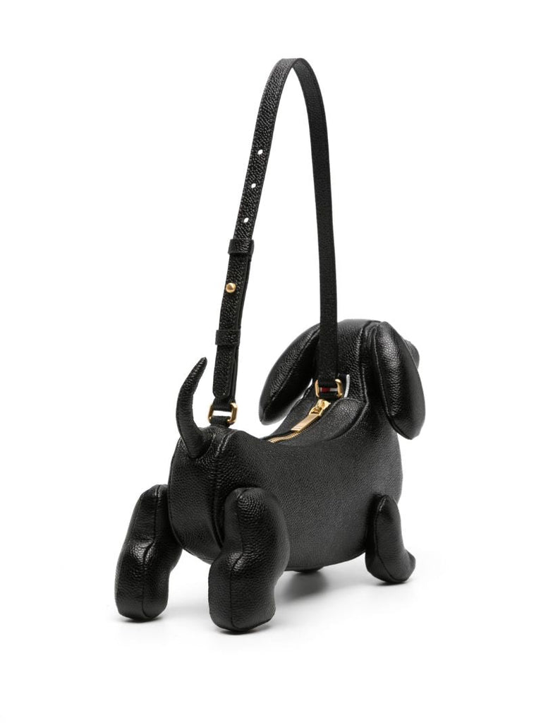 Black Leather Hector Shoulder Bag