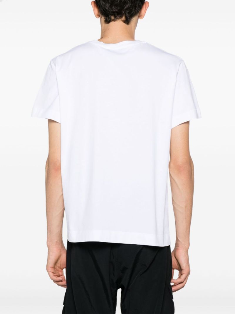 White Rose Print Cotton T-shirt