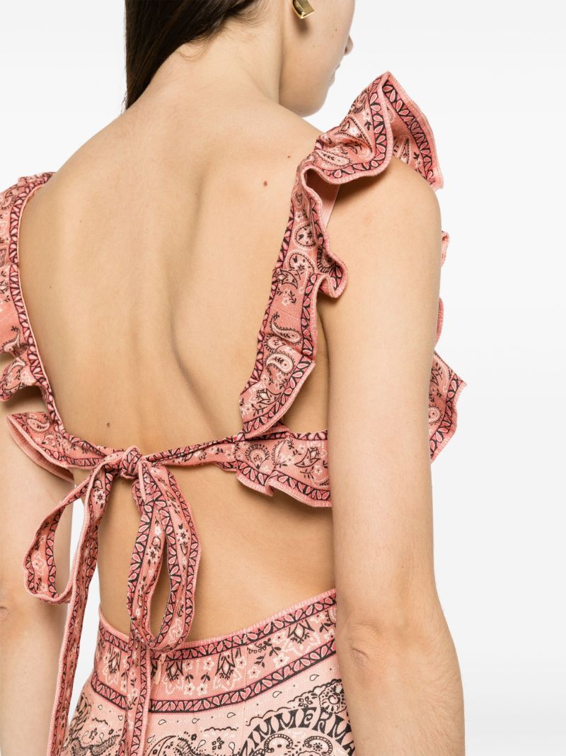 Pink Matchmaker Bandana-print Linen Dress