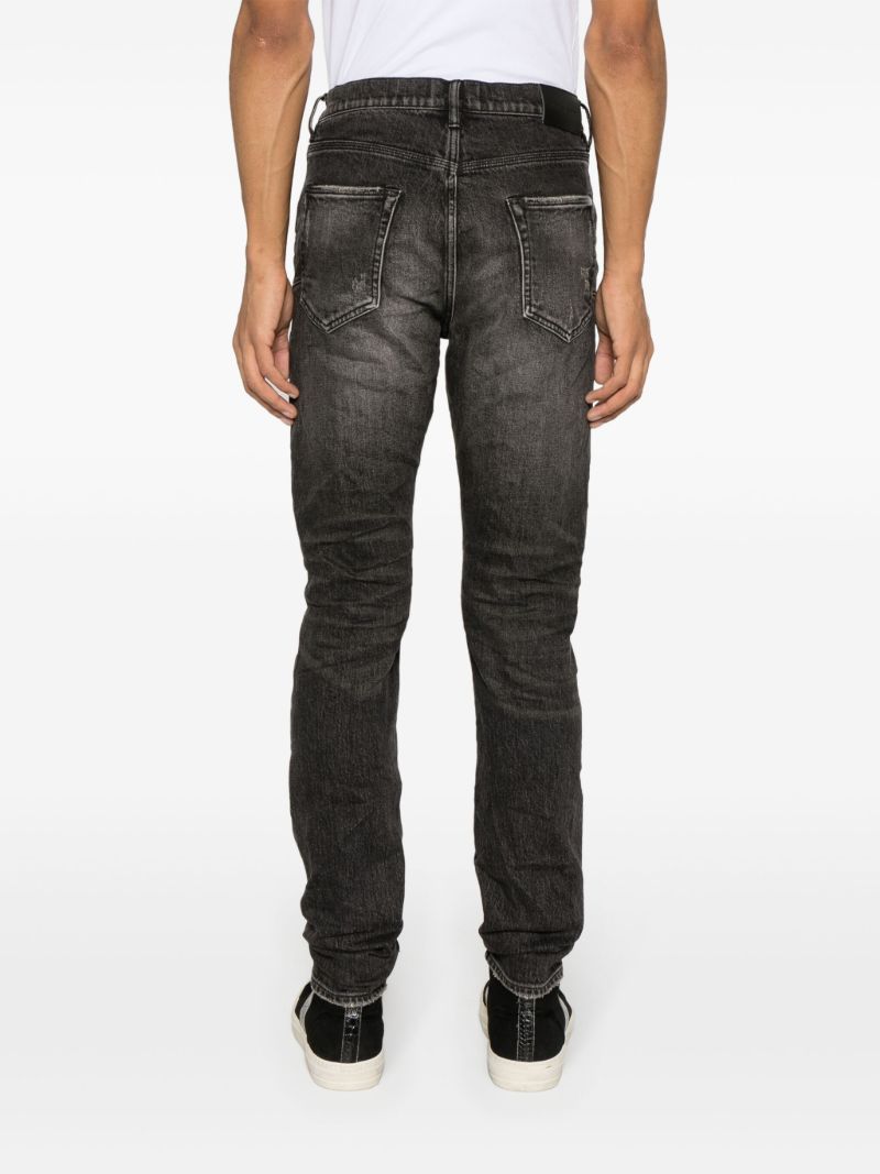 Black P001 Low-rise Slim Jeans