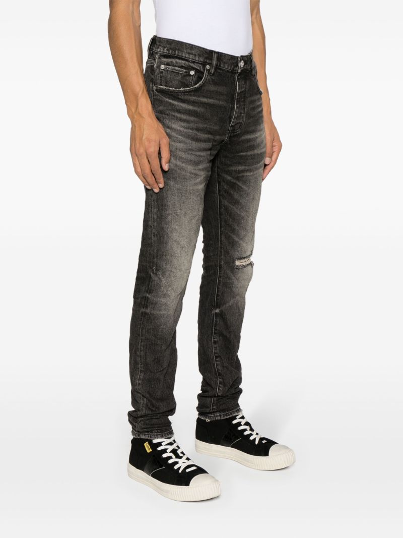 Black P001 Low-rise Slim Jeans