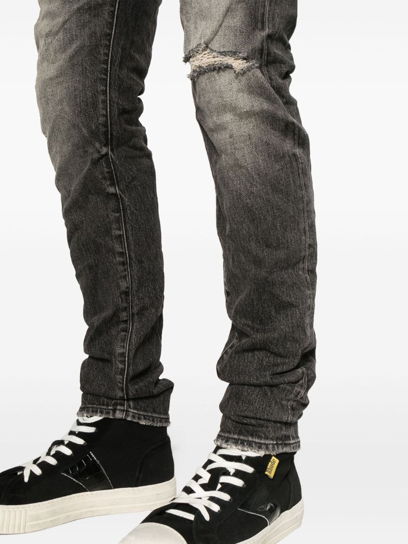 Black P001 Low-rise Slim Jeans