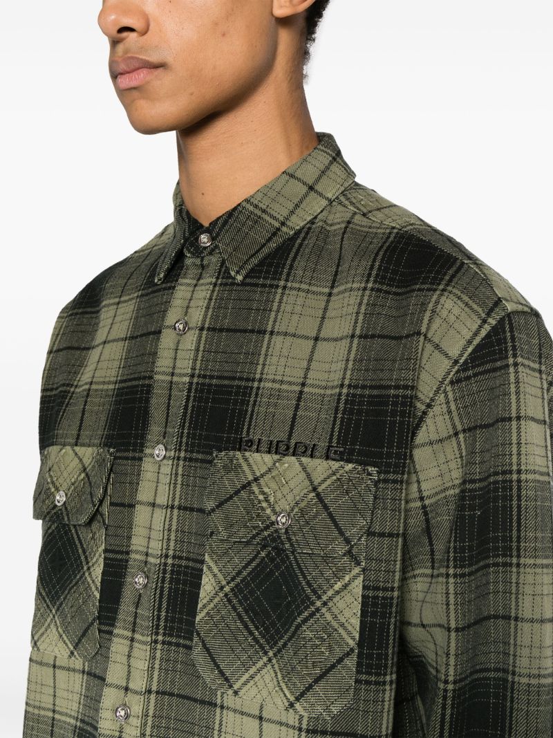 Green Checked Cotton Shirt