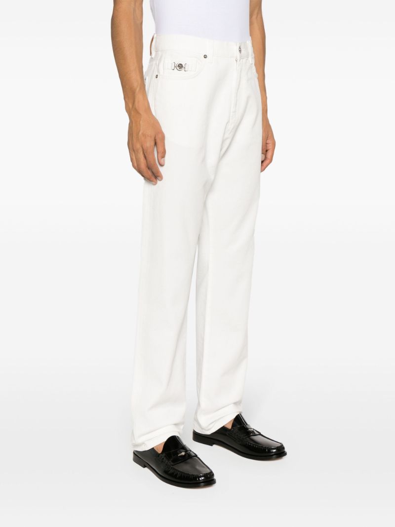 White Mid-rise Straight Jeans