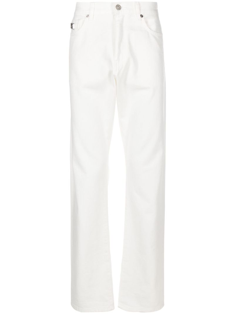 White Mid-rise Straight Jeans