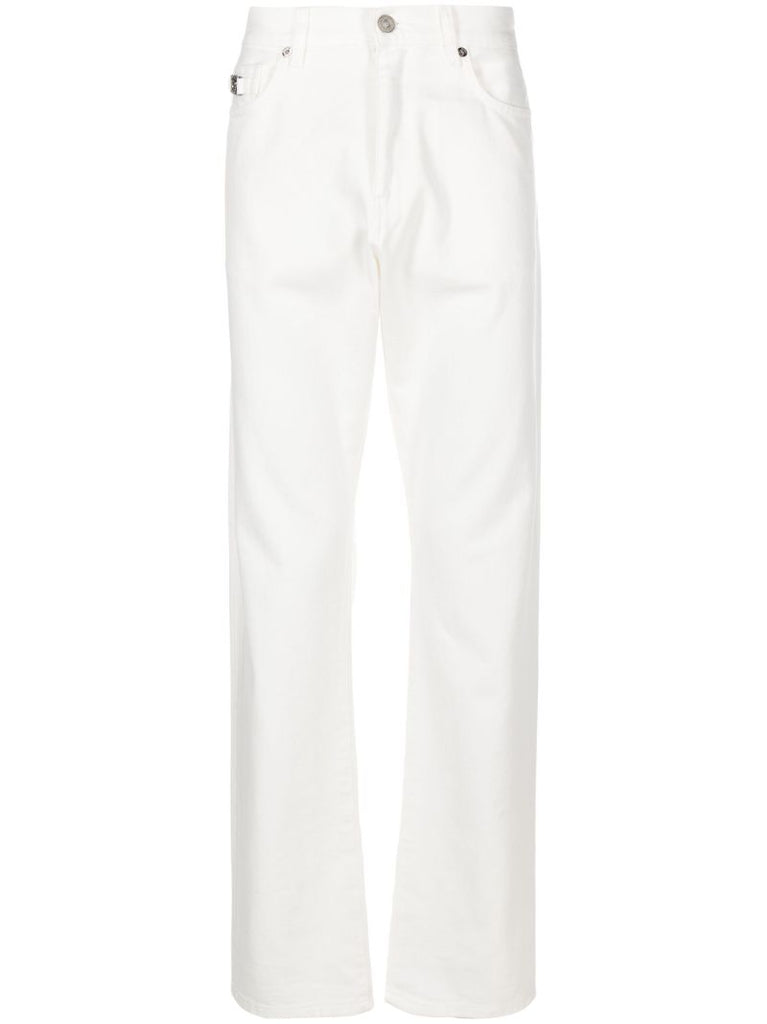 White Mid-rise Straight Jeans