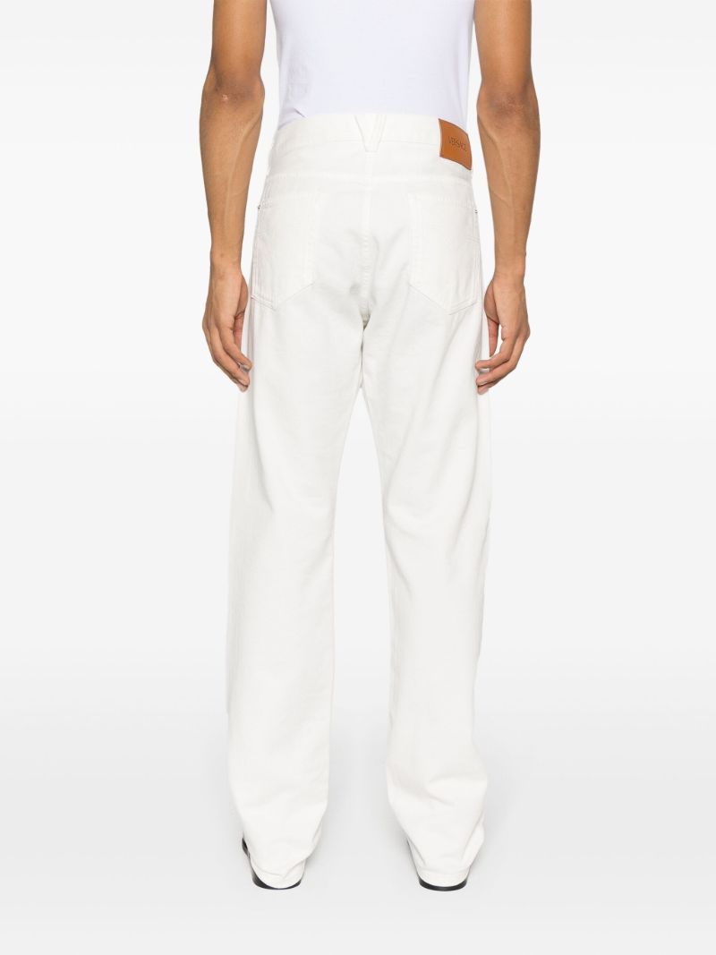 White Mid-rise Straight Jeans