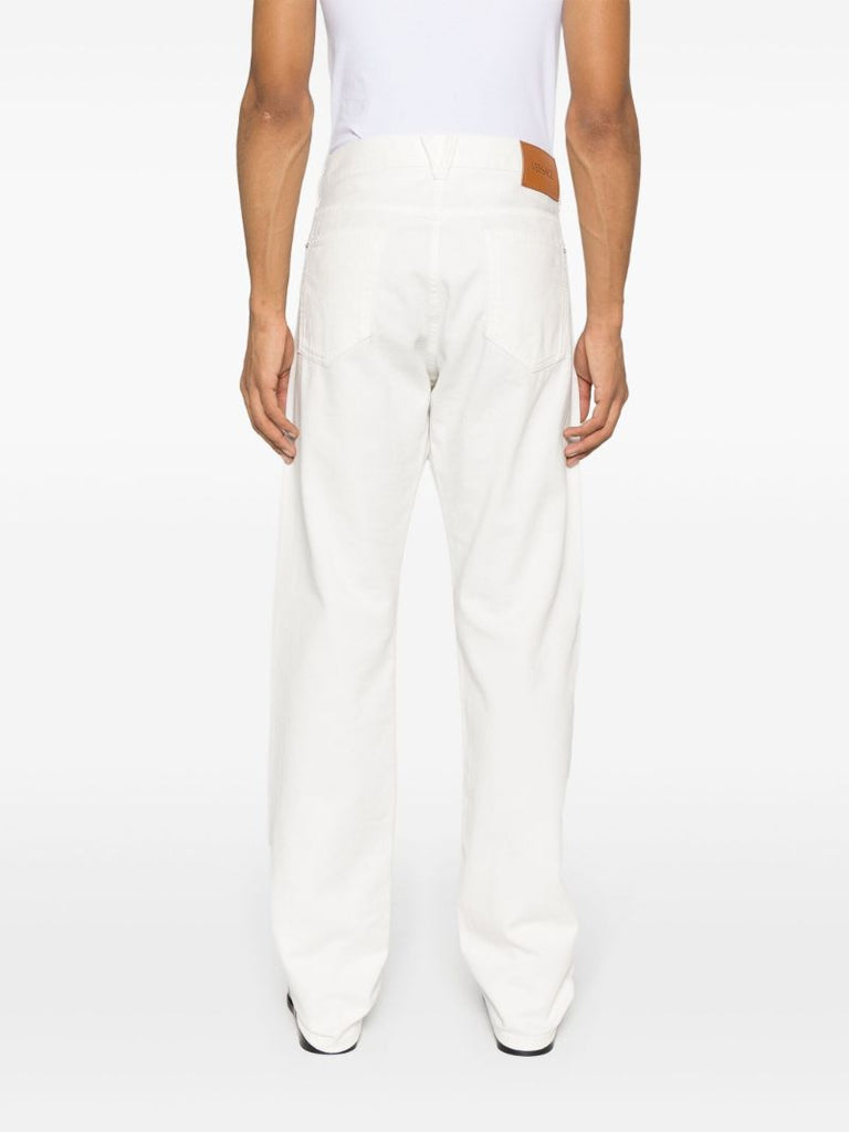 White Mid-rise Straight Jeans