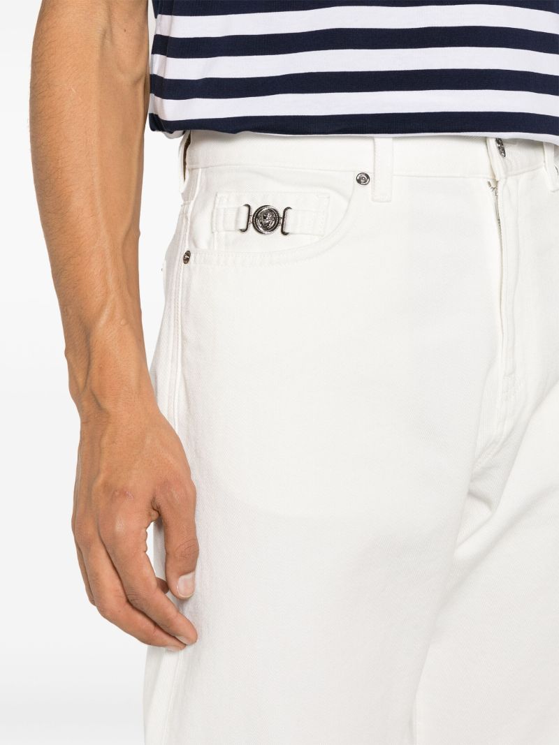 White Mid-rise Straight Jeans