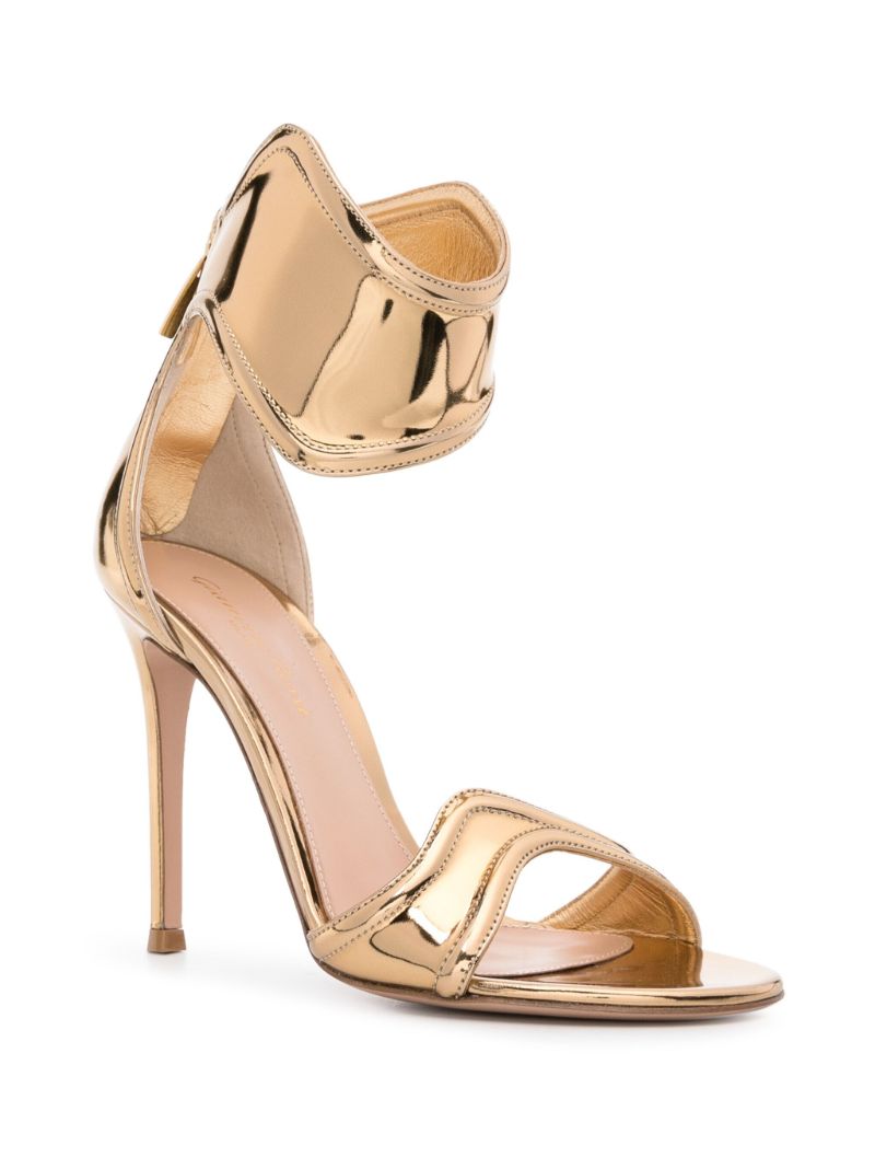 Gold Lucrezia 105 Leather Sandals