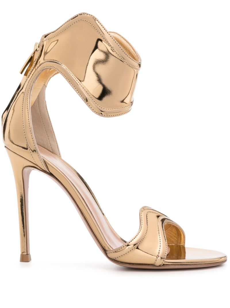 Gold Lucrezia 105 Leather Sandals