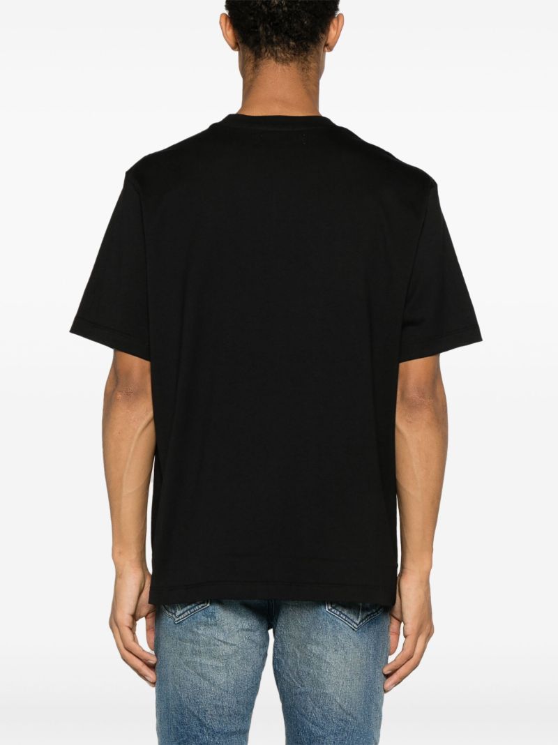 Black Staggered Logo Cotton T-shirt